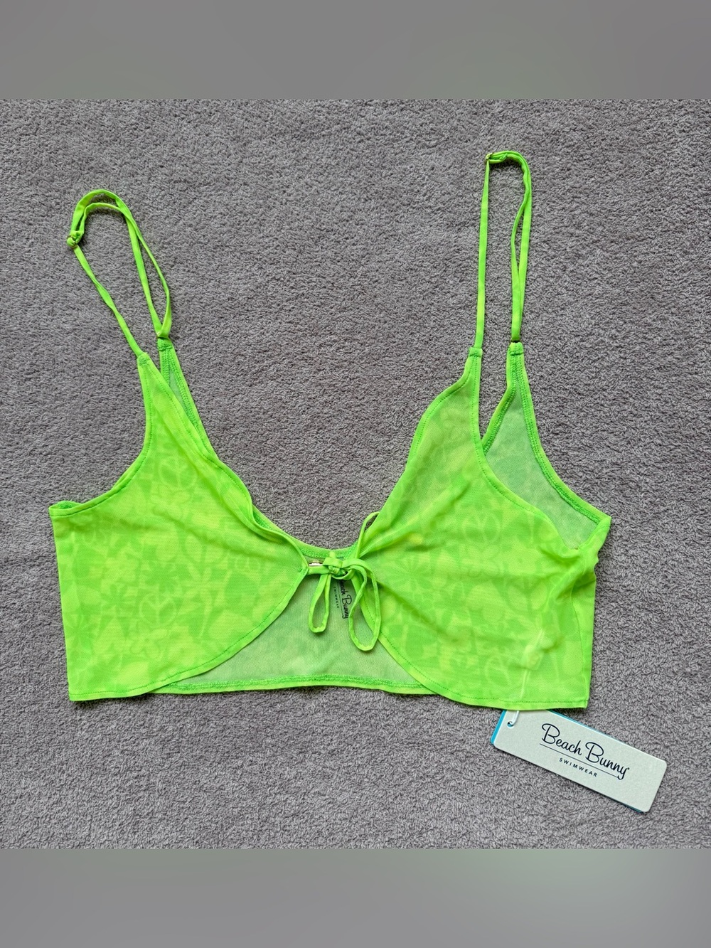 Beach Bunny - CLARA Cami Tie Tank Swim Cover-up - NEON GREEN